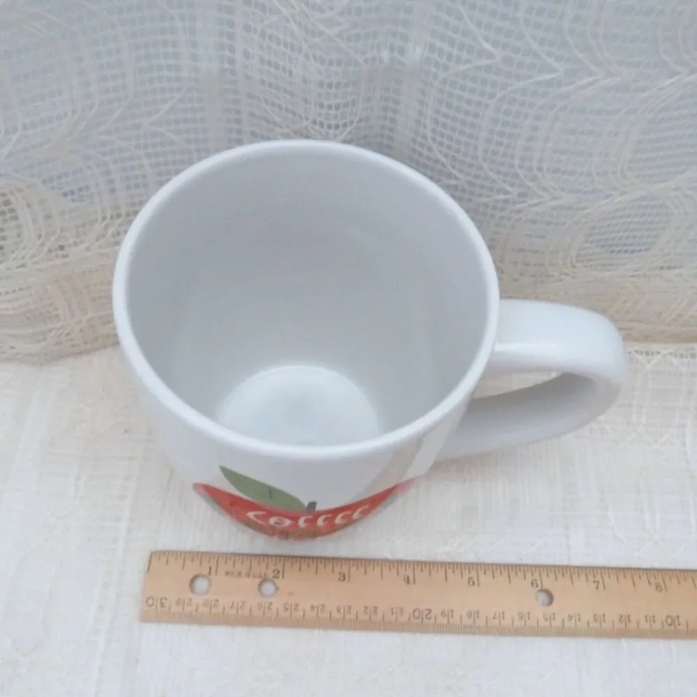 Ceramic Coffee Mug For Teacher Large White 22 oz Teacher Gift with Apple